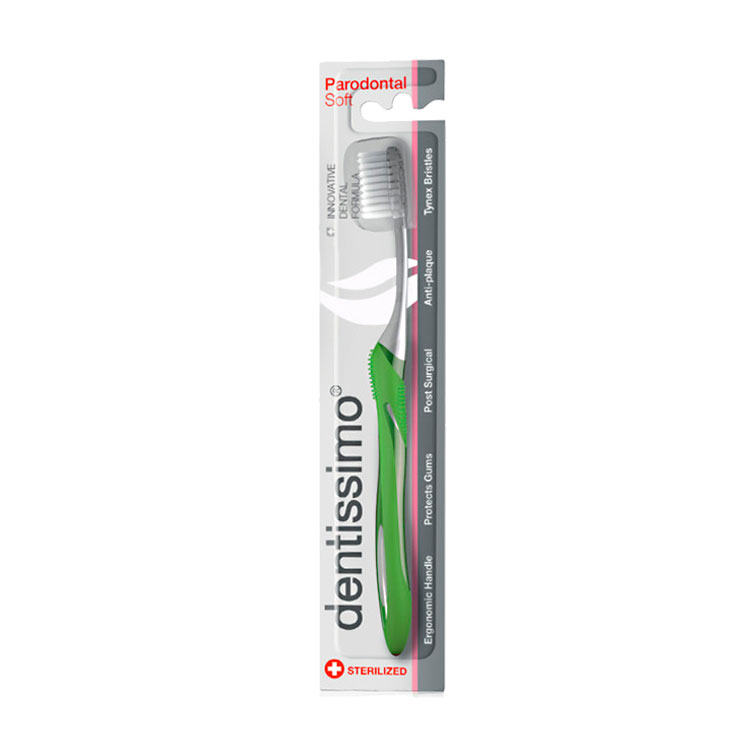 Зубна щітка Dentissimo Parodontal салатова, м'якої жорсткості, 1 шт